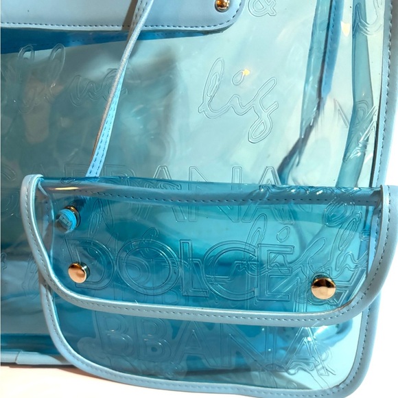 Dolce Gabbana Transparent leather trimmed , PVC Blue Tote Bag - Picture 6 of 12